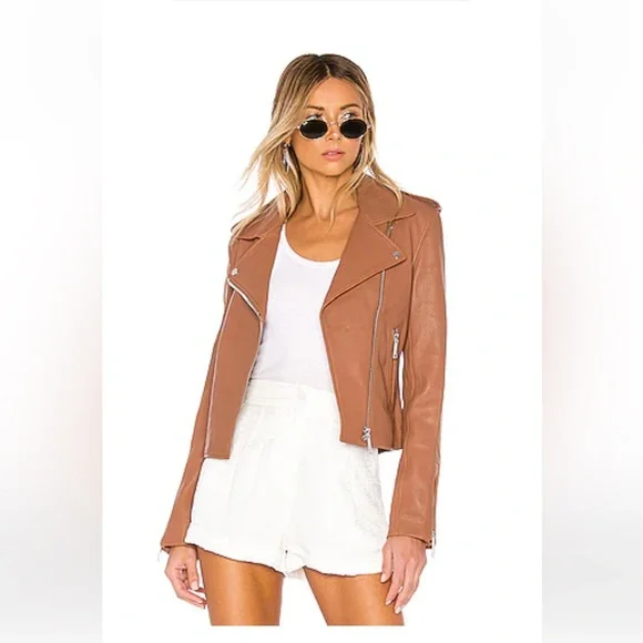 LTH JKT KAS Modern Biker Jacket Medium in Dusty Rose